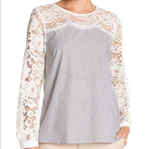 Lace Striped Blouse